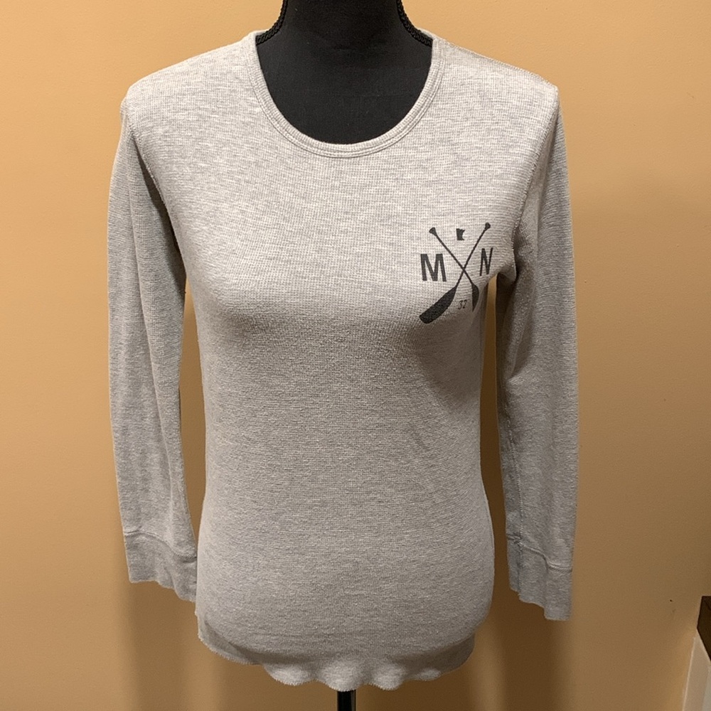 Sota Clothing Gray Ribbed Long Sleeve Henley Size S
